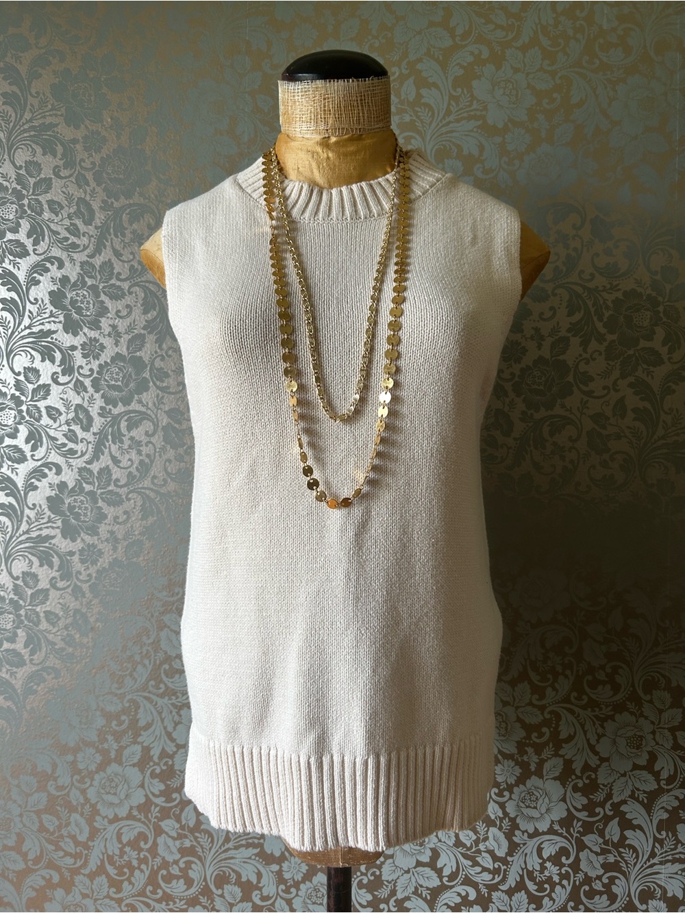 MINIMUM Danish Design Cream Mai Knit Sweater Vest - Size Medium